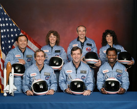 The crew of Challenger, STS-51-L